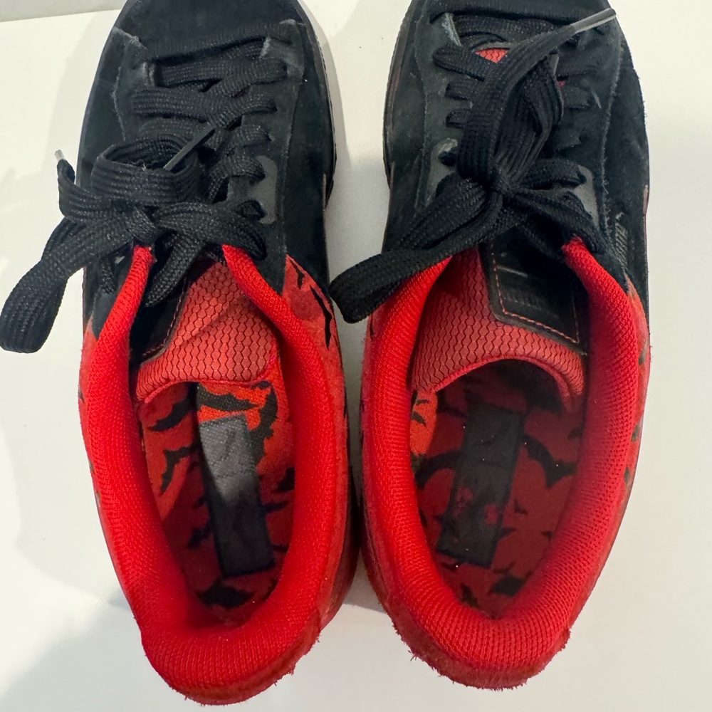 2/$20 Puma x Batman Suede Classic sneakers in black and red. - Picture 3 of 8